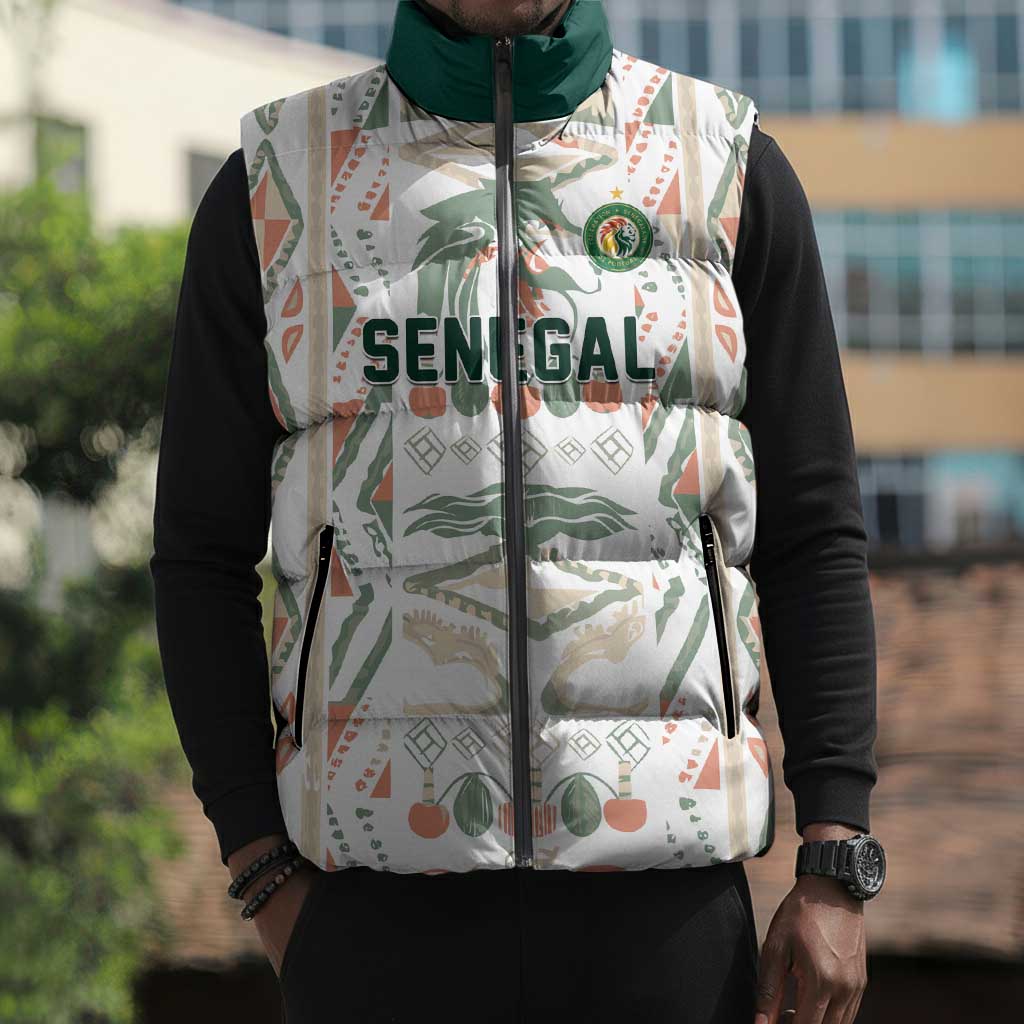 Custom World Football 2026 Senegal Sleeveless Puffer Jacket Lions of Teranga Spirit