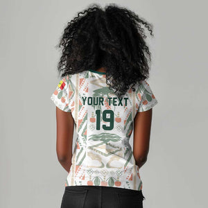 Custom World Football 2026 Senegal Women V-Neck T-Shirt Lions of Teranga Spirit