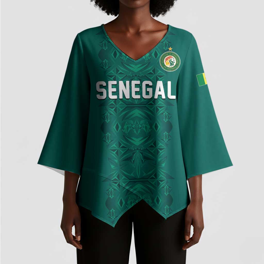 Custom World Football 2026 Senegal Kimono Sleeve Blouse Pride of the African Lions
