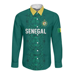 Custom World Football 2026 Senegal Long Sleeve Button Shirt Pride of the African Lions