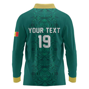 Custom World Football 2026 Senegal Long Sleeve Polo Shirt Pride of the African Lions