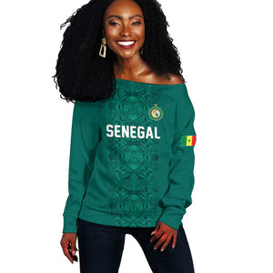 Custom World Football 2026 Senegal Off Shoulder Sweater Pride of the African Lions