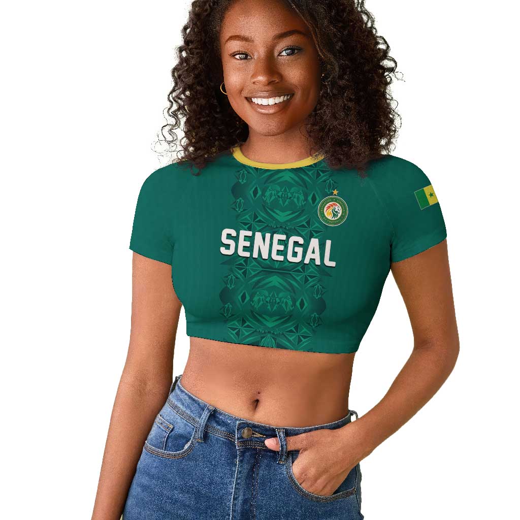 Custom World Football 2026 Senegal Raglan Cropped T shirt Pride of the African Lions