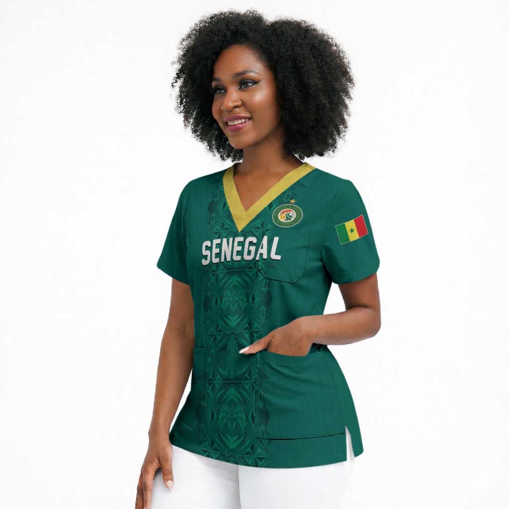 Custom World Football 2026 Senegal Scrub Top Pride of the African Lions