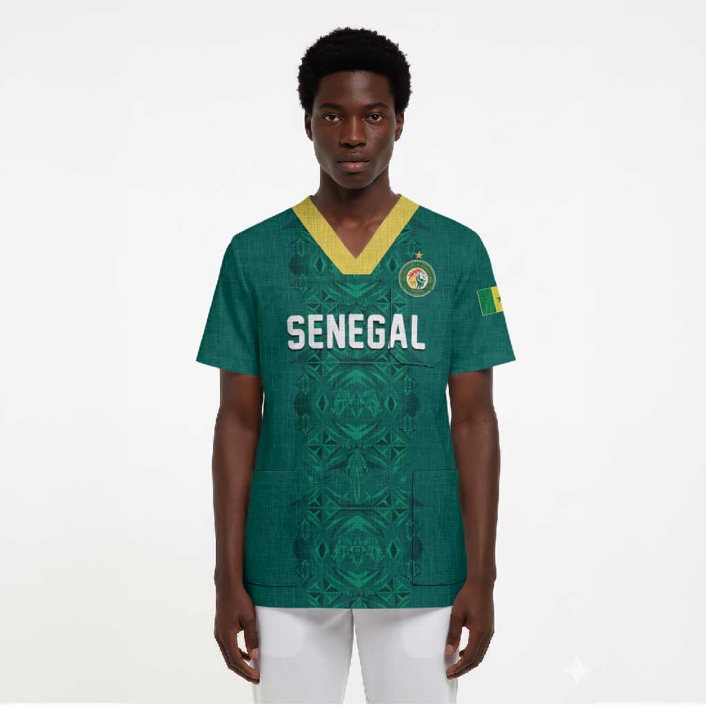 Custom World Football 2026 Senegal Scrub Top Pride of the African Lions