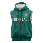 Custom World Football 2026 Senegal Sleeveless Zip Hoodie Pride of the African Lions