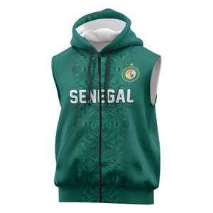 Custom World Football 2026 Senegal Sleeveless Zip Hoodie Pride of the African Lions