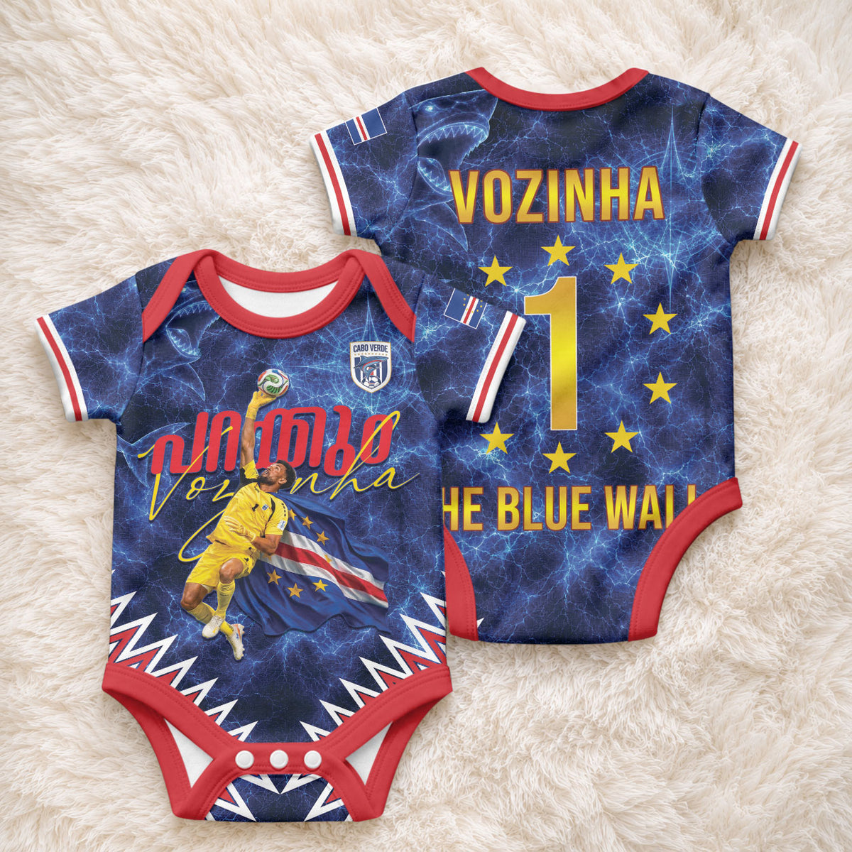 Cabo Verde Goalkeeper Vozinha Baby Onesie The Blue Wall Legend Glory