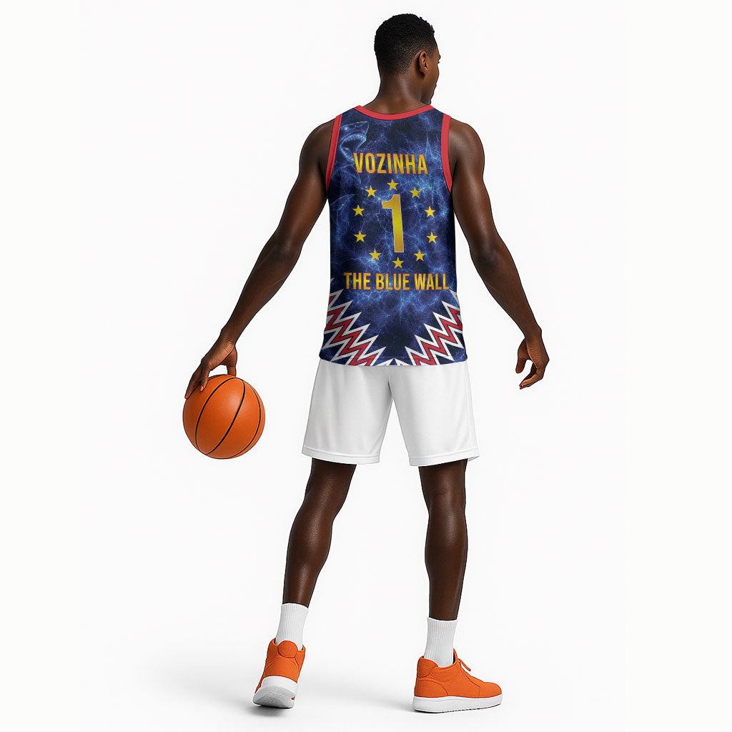 Cabo Verde Goalkeeper Vozinha Basketball Jersey The Blue Wall Legend Glory