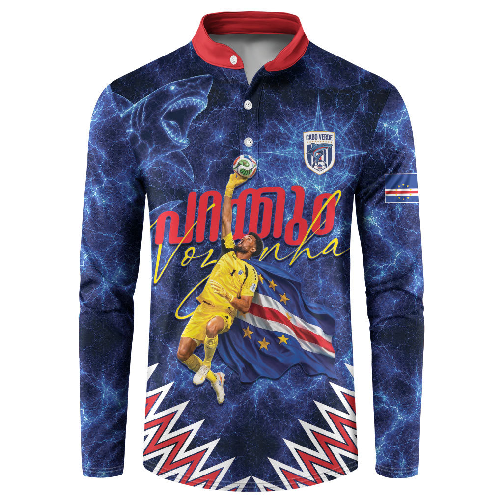 Cabo Verde Goalkeeper Vozinha Button Sweatshirt The Blue Wall Legend Glory