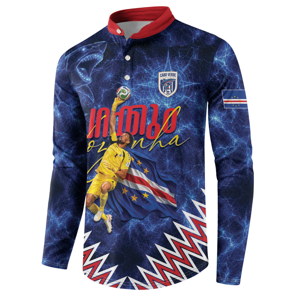 Cabo Verde Goalkeeper Vozinha Button Sweatshirt The Blue Wall Legend Glory