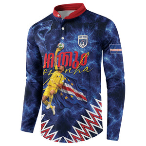 Cabo Verde Goalkeeper Vozinha Button Sweatshirt The Blue Wall Legend Glory