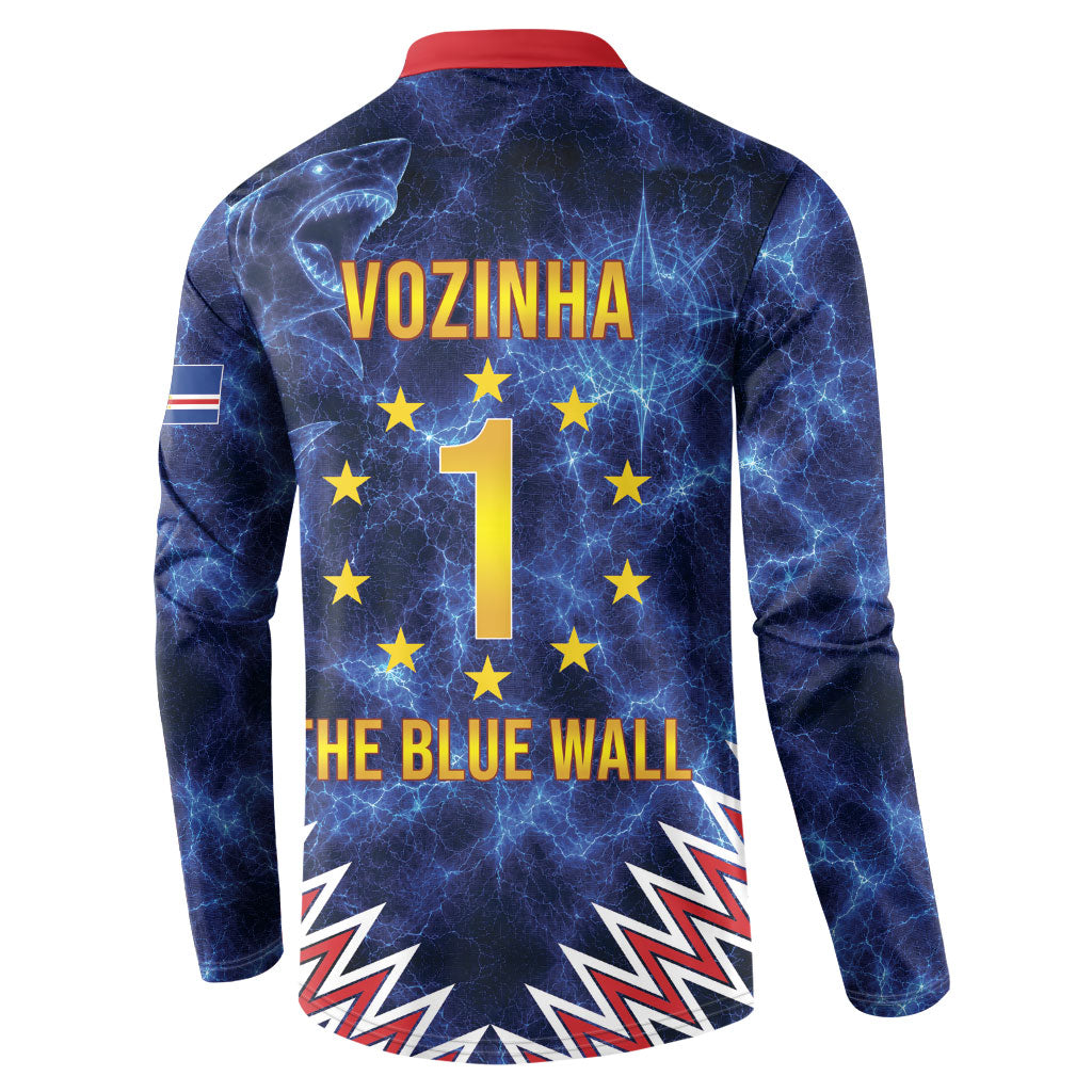 Cabo Verde Goalkeeper Vozinha Button Sweatshirt The Blue Wall Legend Glory
