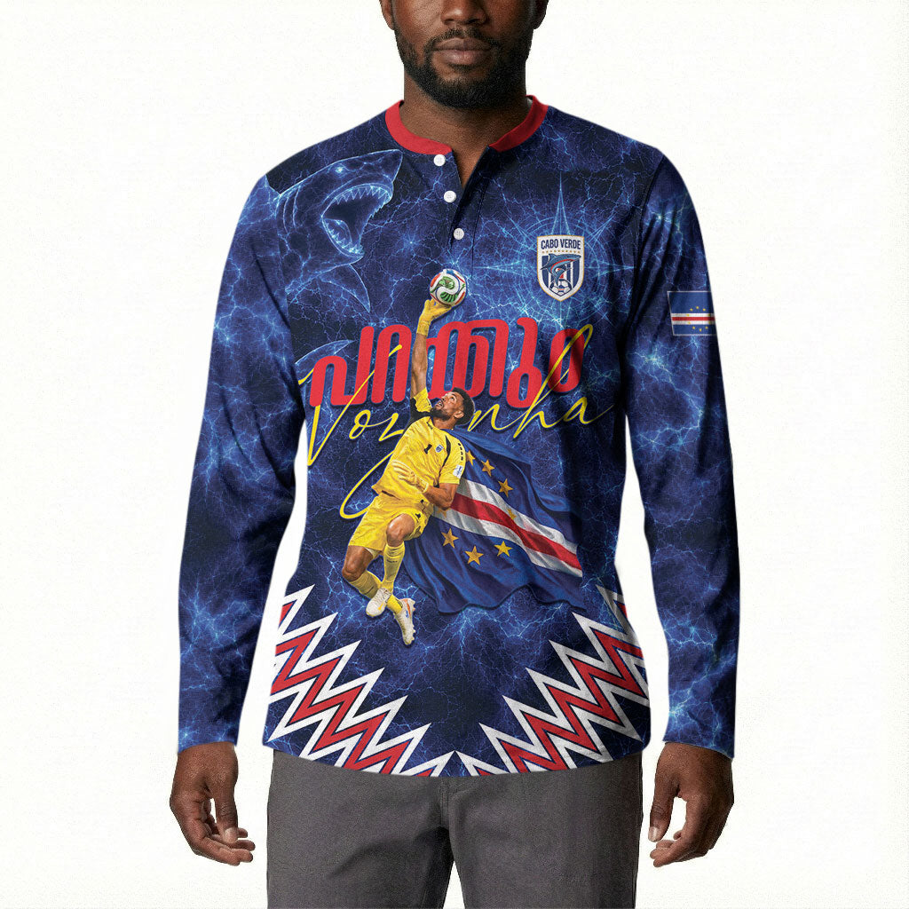 Cabo Verde Goalkeeper Vozinha Button Sweatshirt The Blue Wall Legend Glory