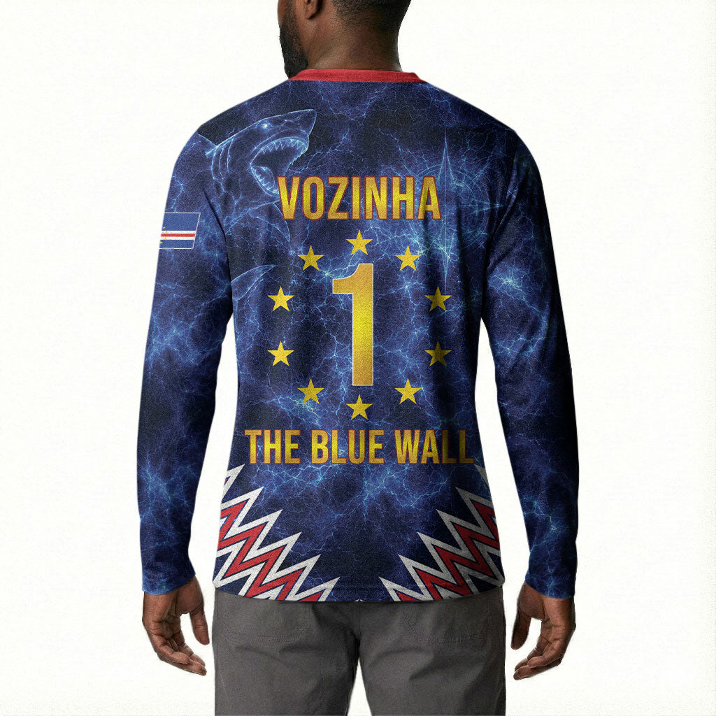 Cabo Verde Goalkeeper Vozinha Button Sweatshirt The Blue Wall Legend Glory
