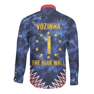 Cabo Verde Goalkeeper Vozinha Long Sleeve Button Shirt The Blue Wall Legend Glory