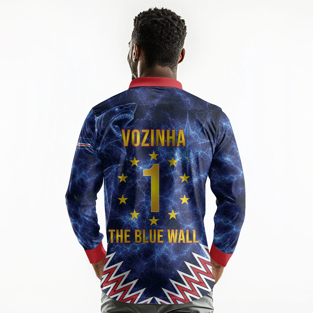 Cabo Verde Goalkeeper Vozinha Long Sleeve Polo Shirt The Blue Wall Legend Glory