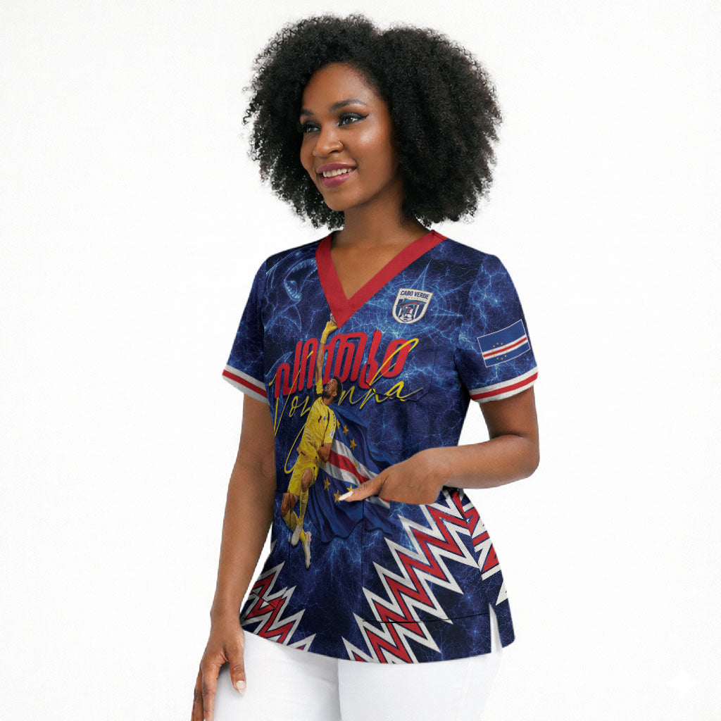 Cabo Verde Goalkeeper Vozinha Scrub Top The Blue Wall Legend Glory