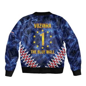 Cabo Verde Goalkeeper Vozinha Sleeve Zip Bomber Jacket The Blue Wall Legend Glory
