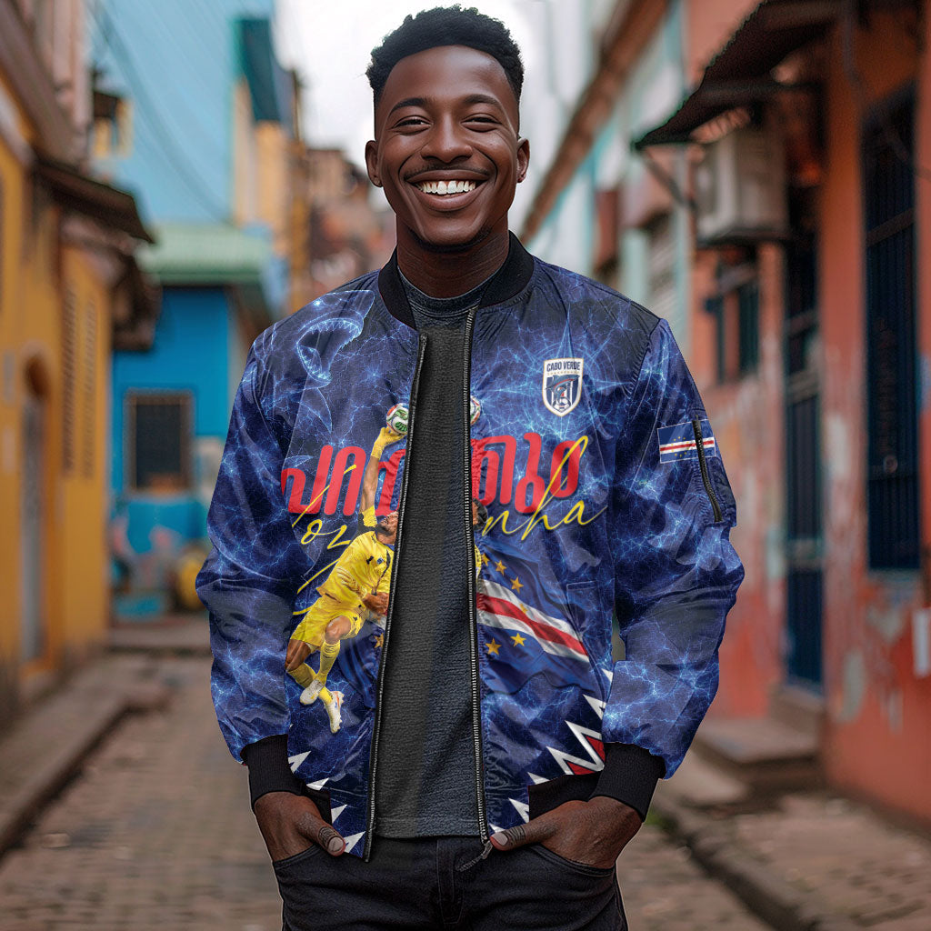 Cabo Verde Goalkeeper Vozinha Sleeve Zip Bomber Jacket The Blue Wall Legend Glory