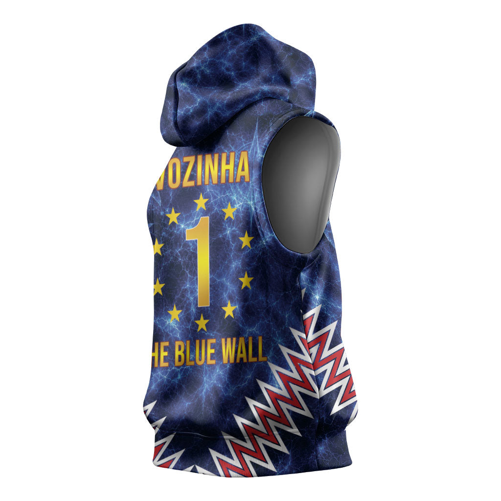 Cabo Verde Goalkeeper Vozinha Sleeveless Hoodie The Blue Wall Legend Glory