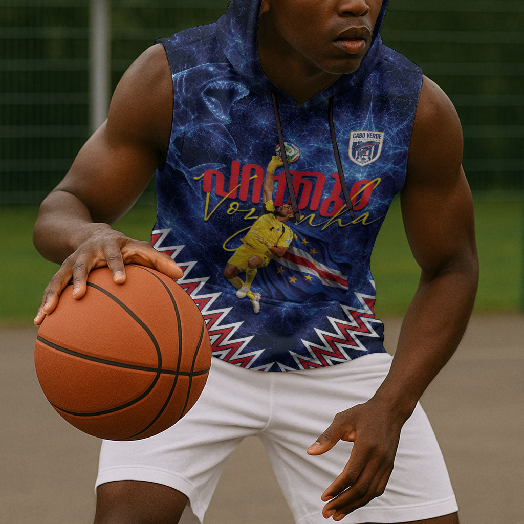 Cabo Verde Goalkeeper Vozinha Sleeveless Hoodie The Blue Wall Legend Glory