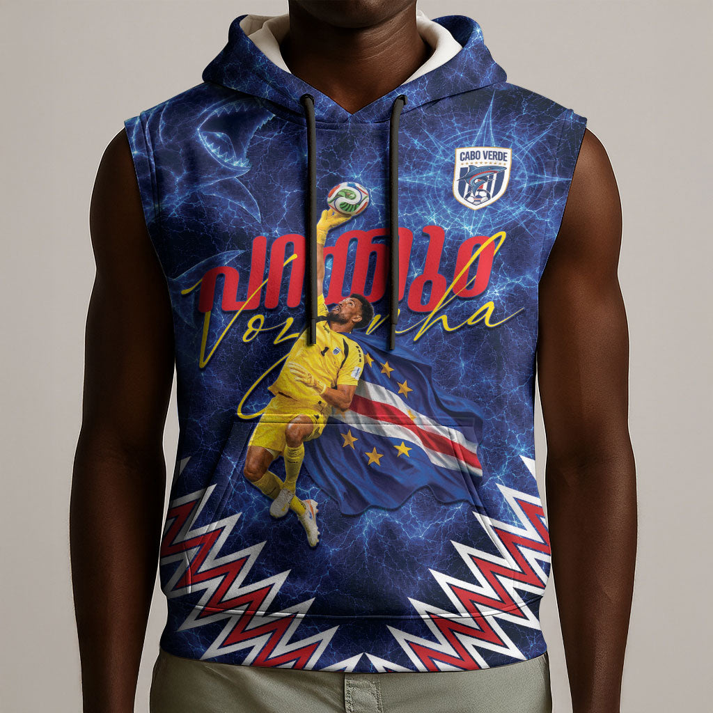 Cabo Verde Goalkeeper Vozinha Sleeveless Hoodie The Blue Wall Legend Glory