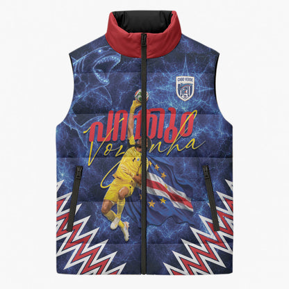Cabo Verde Goalkeeper Vozinha Sleeveless Puffer Jacket The Blue Wall Legend Glory