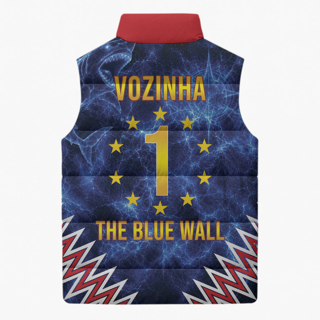 Cabo Verde Goalkeeper Vozinha Sleeveless Puffer Jacket The Blue Wall Legend Glory