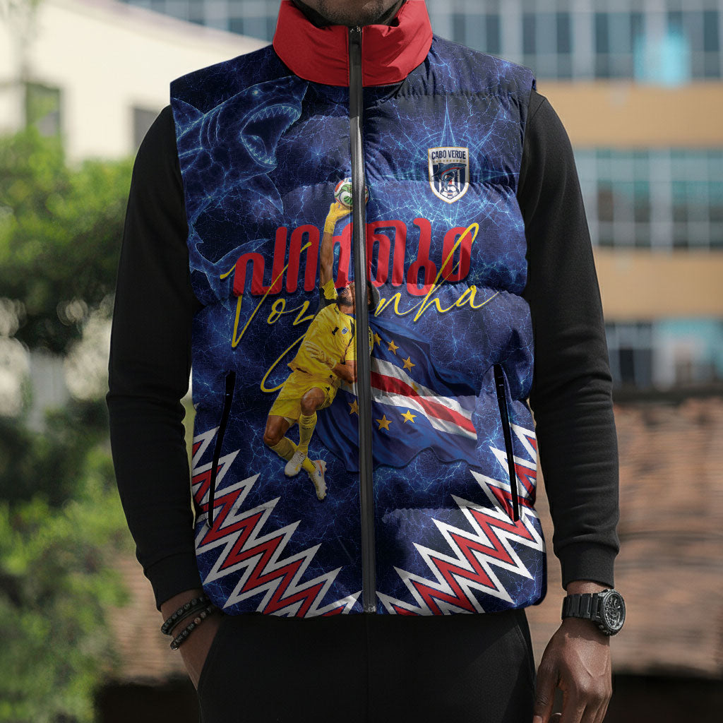 Cabo Verde Goalkeeper Vozinha Sleeveless Puffer Jacket The Blue Wall Legend Glory