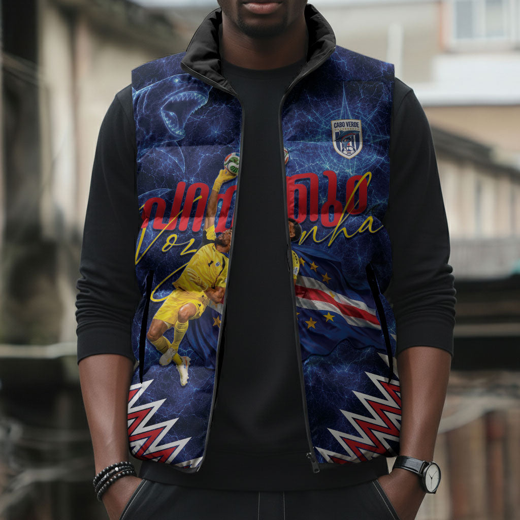 Cabo Verde Goalkeeper Vozinha Sleeveless Puffer Jacket The Blue Wall Legend Glory