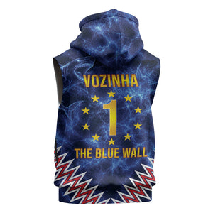 Cabo Verde Goalkeeper Vozinha Sleeveless Zip Hoodie The Blue Wall Legend Glory