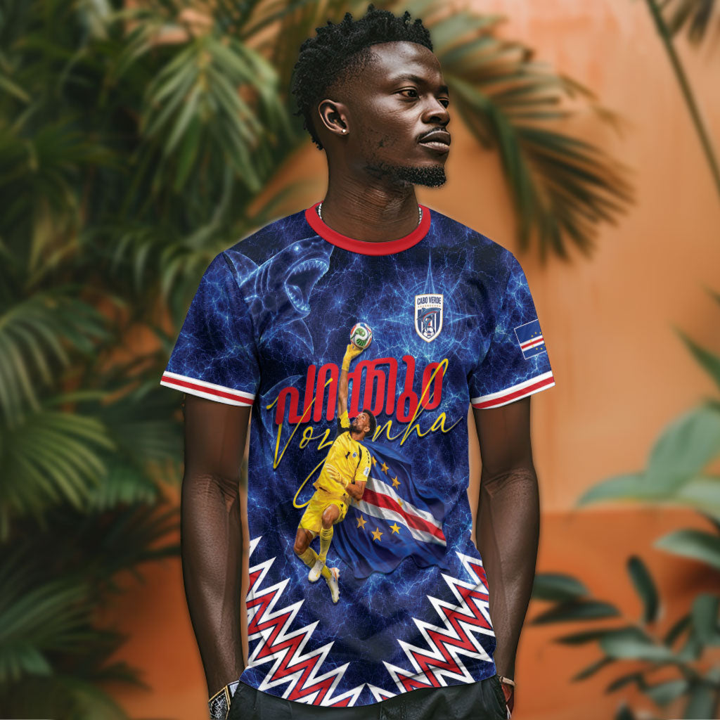 Cabo Verde Goalkeeper Vozinha T shirt The Blue Wall Legend Glory