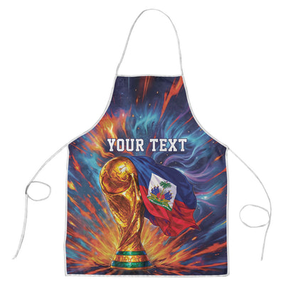 Personalized World Football 2026 Afro Haiti Apron Les Grenadiers Trophy Flag Art