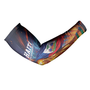 Personalized World Football 2026 Afro Haiti Arm Sleeves Les Grenadiers Trophy Flag Art
