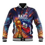 Personalized World Football 2026 Afro Haiti Baseball Jacket Les Grenadiers Trophy Flag Art