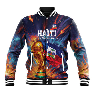 Personalized World Football 2026 Afro Haiti Baseball Jacket Les Grenadiers Trophy Flag Art