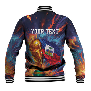 Personalized World Football 2026 Afro Haiti Baseball Jacket Les Grenadiers Trophy Flag Art
