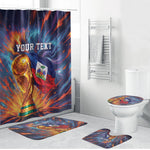 Personalized World Football 2026 Afro Haiti Bathroom Set Les Grenadiers Trophy Flag Art