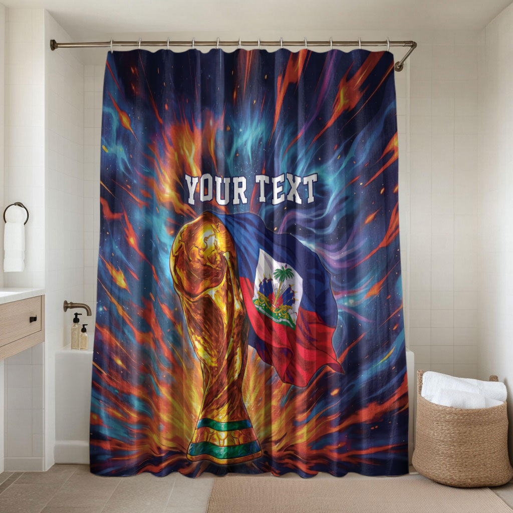 Personalized World Football 2026 Afro Haiti Bathroom Set Les Grenadiers Trophy Flag Art