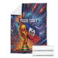 Personalized World Football 2026 Afro Haiti Blanket Les Grenadiers Trophy Flag Art