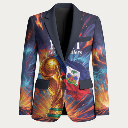 Personalized World Football 2026 Afro Haiti Blazer Les Grenadiers Trophy Flag Art