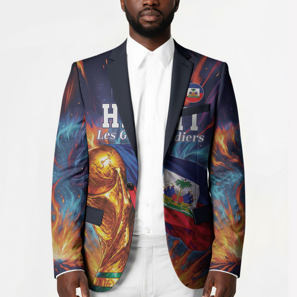 Personalized World Football 2026 Afro Haiti Blazer Les Grenadiers Trophy Flag Art