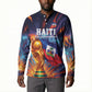 Personalized World Football 2026 Afro Haiti Button Sweatshirt Les Grenadiers Trophy Flag Art