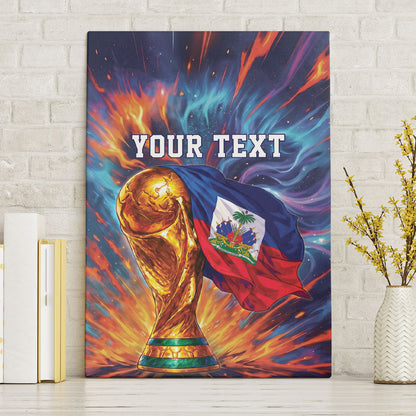 Personalized World Football 2026 Afro Haiti Canvas Wall Art Les Grenadiers Trophy Flag Art
