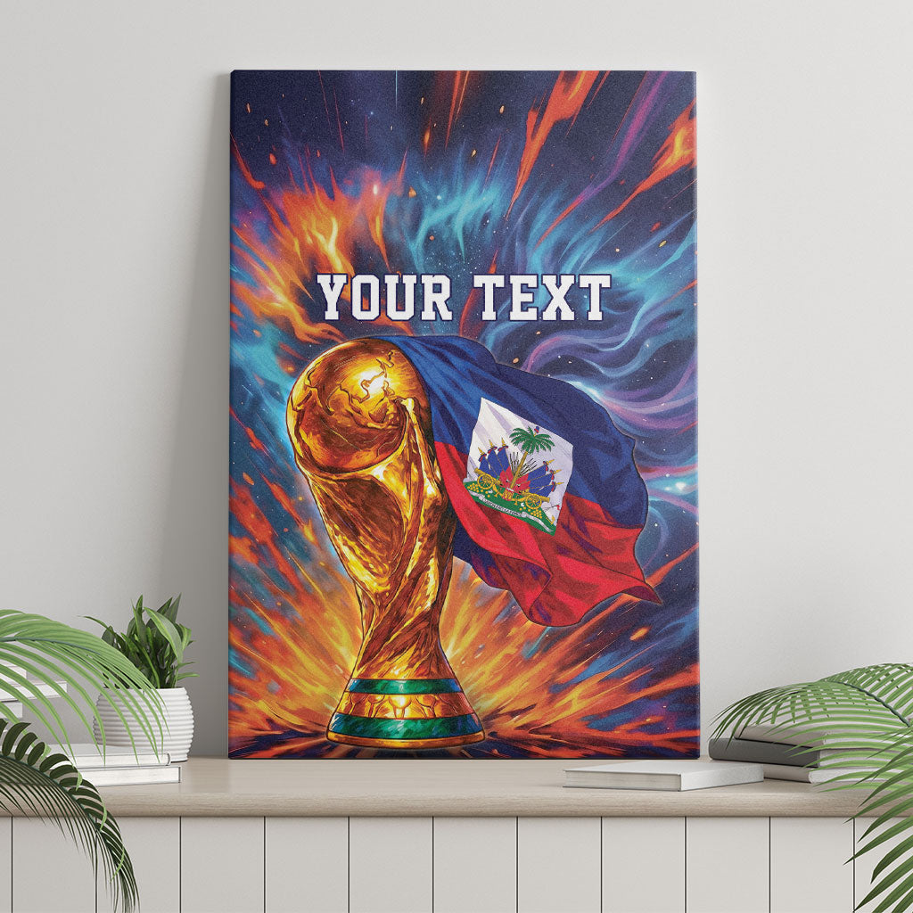Personalized World Football 2026 Afro Haiti Canvas Wall Art Les Grenadiers Trophy Flag Art