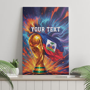 Personalized World Football 2026 Afro Haiti Canvas Wall Art Les Grenadiers Trophy Flag Art
