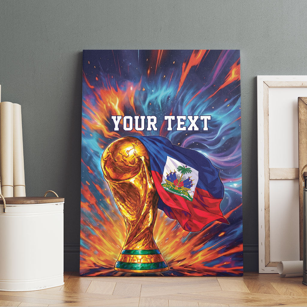 Personalized World Football 2026 Afro Haiti Canvas Wall Art Les Grenadiers Trophy Flag Art