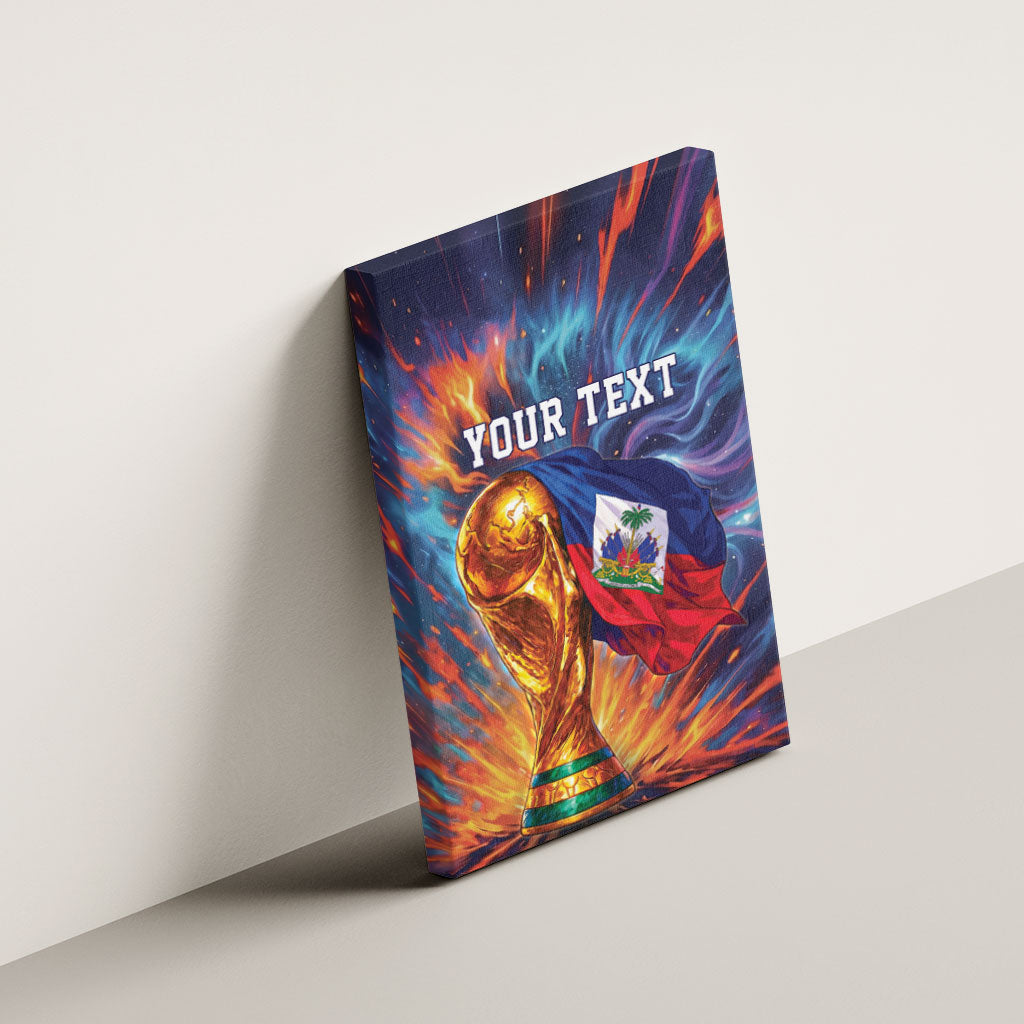 Personalized World Football 2026 Afro Haiti Canvas Wall Art Les Grenadiers Trophy Flag Art