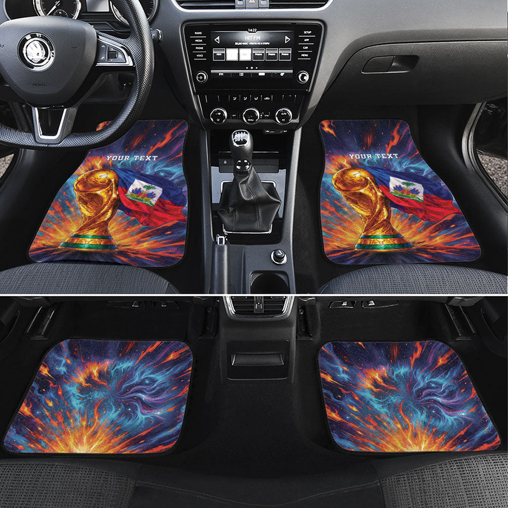 Personalized World Football 2026 Afro Haiti Car Mats Les Grenadiers Trophy Flag Art